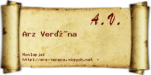Arz Veréna névjegykártya